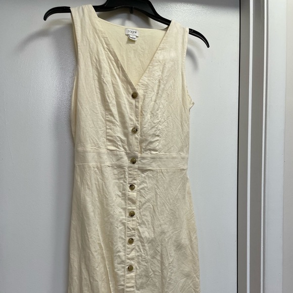 JCrew Yellow Linen Button Down Sleeveless Dress - Picture 2 of 6